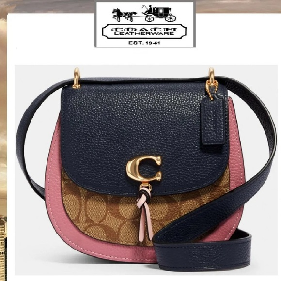 NWT COACH Remi Saddle Bag In Colorblock Signature Canvas - Picture 2 of 13